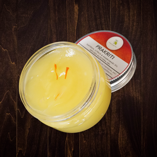PRAKRITI – Aloevera Gel Infused with Saffron, Citrus and Kumkumadi Thailam  (50g)